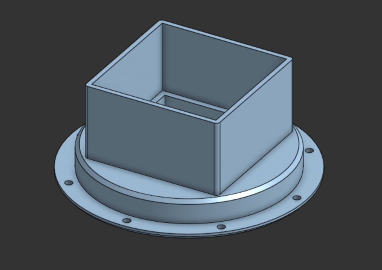 3D printed port flare design alternate view